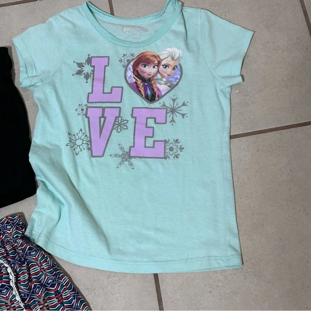 Frozen‎ & Wonder Nation Kids Girls Shirts, Shorts size M(7-8).